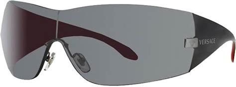 Versace VE 2054 100187 Gunmetal Plastic Wrap Sunglasses .